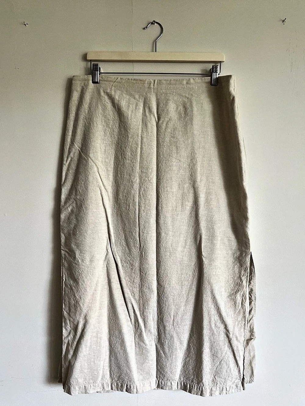 Gap Factory Linen-Blend Maxi Slip Skirt Flax XL